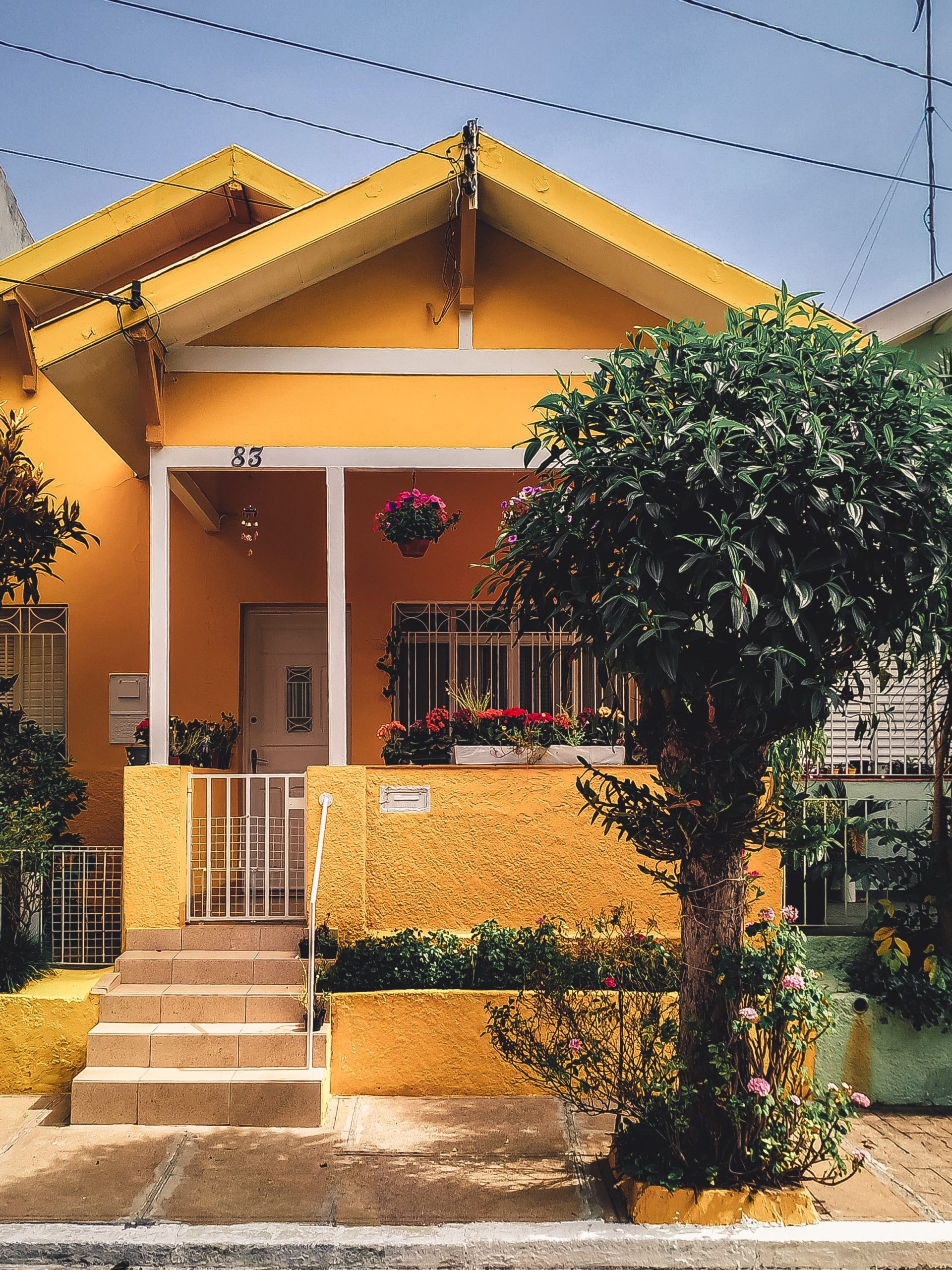 photo of yellow painted house